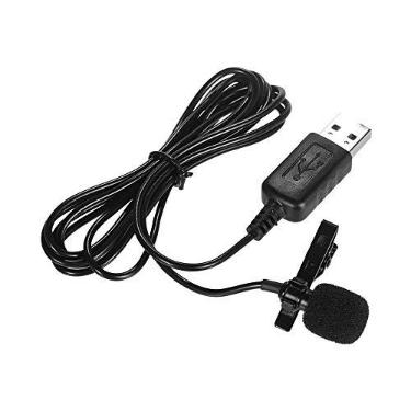 Imagem de Microfone Condensador de Clip no Lapelo com Plug USB para Computador PC Notebook Alta Sensibilidade Dinâmica Resposta Frequência Amplia Protetor Espuma Reduzir Ruído Conversas Reuniões por Vídeo Entre