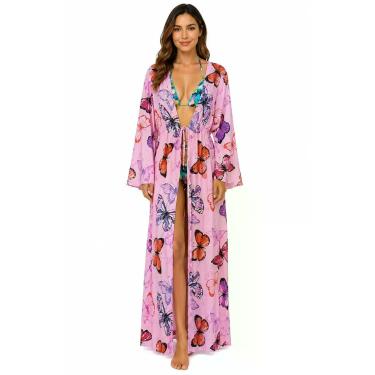 Imagem de Saída De Praia / Kimono Longo Com Manga - Corpo Dourado Moda Praia, Ro