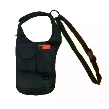 Imagem de Bolsa Oculta de Ombro Antifurto Shopmix com 4 Compartimentos em Metal e Nylon e Tela 32X22CM Preto Unissex