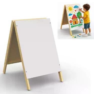 Imagem de Cavalete de calcada duplo lousa branca quadro expositor tabuleta resta