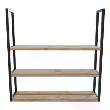 Imagem de Estante Suspensa Industrial 100x20cm Preta Para Salas