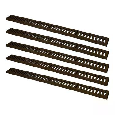 Imagem de Kit Ralo Grelha Linear 3297X05GDA com Caixilho em Alumínio Marrom GDA Industria e Distribuidora de Fundidos 10X100CM