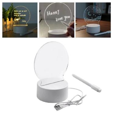Imagem de Luminaria 3d de escrever lousa led com caneta magica abajur - Yeet
