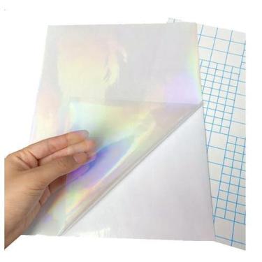 Imagem de Papel Adesivo Holográfico Vinil Clear Transparente A4 50Fls - Motivate