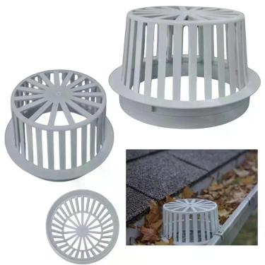 Imagem de Kit 5 Abacaxi Hemisférico Ralo Anti Folhas 150mm Plástico Cinza Calha 