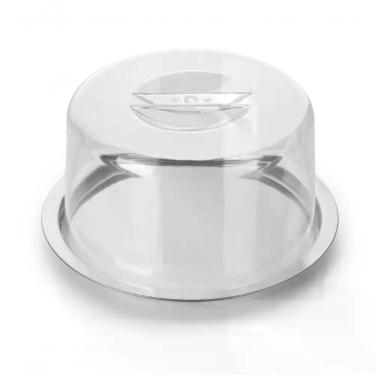 Imagem de Porta Queijo Minas Base Inox com Tampa em PS Incolor para Geladeira Inox Forma Utilidades