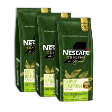 Imagem de Café Moído Nescafé Origens Chapada Diamantina Kit 3un 250g