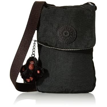 Imagem de Kipling Bolsa feminina Tissy, leve transversal mini, bolsa de telefone de nylon, Tonal preto, 7''H x 4.25''W x 0.75''D