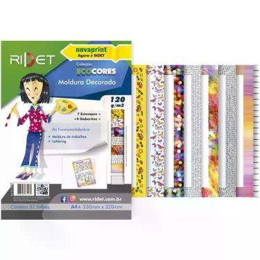 Imagem de Bloco para Educacao Artistica Moldura A4 DECO.120G.32F.23X32 Pacote - 