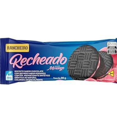 Imagem de Biscoito Rancheiro Sabor Chocolate Recheado com Morango 90g – Vegano, Leve e Saboroso