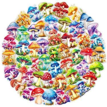 Imagem de Pacote de adesivos Mushroom, 50 unidades de vinil impermeável para lap