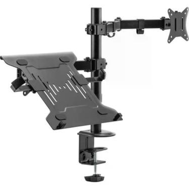 Imagem de Suporte Articulado para Monitor e Notebook FK 485S com Ajuste Ergonômico para Telas de 17" a 32" e Notebooks de 10"