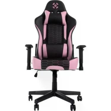 Imagem de Cadeira Gamer Cruiser [F002] com Revestimento Sintético, Encosto Reclinável 155º e Balanço Relaxante Preto, Rosa