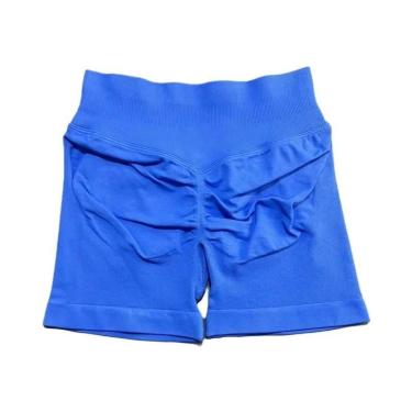 Imagem de Shorts De Yoga E Corrida Femininos De Cintura Alta Sem Costura, Elásti