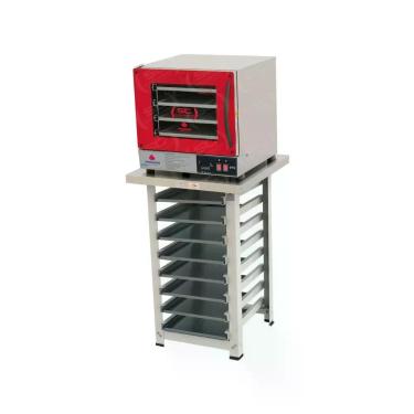 Imagem de Kit Forno Turbo Elétrico Progás Prp-004 Plus Digital Fast Oven G2 com Mesa Mes-004 e Assadeiras Vermelho 110V