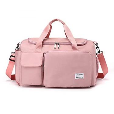 Imagem de NUTOT bolsa academia feminina,bolsa de ombro feminina,bolsa para viagem,mala de mão,bolsa transversal à prova d'água,bolsa para laptop trabalhar, (rosa)