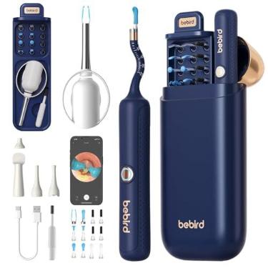 Imagem de Kit De Ferramentas Para Limpeza e Remoção De Cera Do Ouvido Bebird Earsight Plus R37R, Câmera Otoscópica Flexível Com Luz, Pinça Sem Fio Para Remoção De Cera Do Ouvido (Azul)