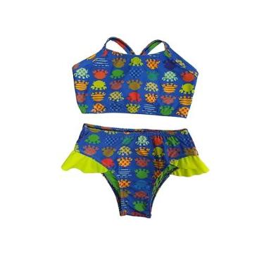 Imagem de Biquíni infantil azul estampado 0 a 16 anos (10)