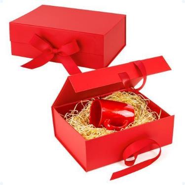 Imagem de Caixa Para Cartonada Presente Premium Magnética Laço Pequena - Decore 