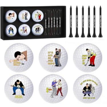 Imagem de Artpreti 13 bolas de golfe engraçadas, bolas de golfe engraçadas para homens e mulheres com camisetas e caixa de presente, presentes de golfe para colegas de trabalho, brancas