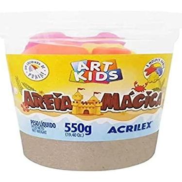 Imagem de Massa Areia Mágica, Acrilex, Natural, 550 G, Com Moldes,