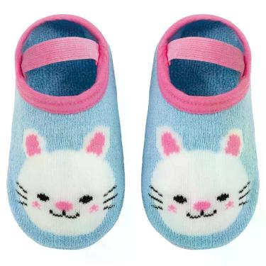 Imagem de Meia Sapatilha Antiderrapante Para Bebê Buba, 6-12m, Coelho