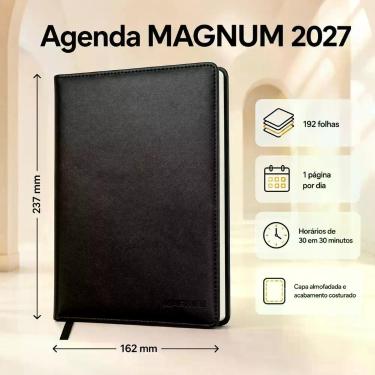 Imagem de Agenda 2027 diaria capa Material sintético almofadado tipo executiva e