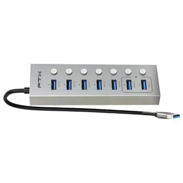 Imagem de Hub USB CT-HUBU7-AG 7 Portas USB 3.0 com USB-C Fêmea Alta Velocidade Cinza FTX