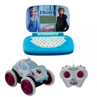 Imagem de Kit Frozen - Veículo Controle Remoto Giro Gelado + Laptop Infantil Bilíngue