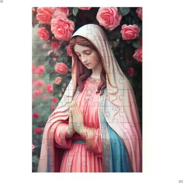 Imagem de Quebra-cabeça Nossa Senhora da Esperança de 90 Peças para Idosos Que Auxilia Memória e Concentração Atividade Relaxante