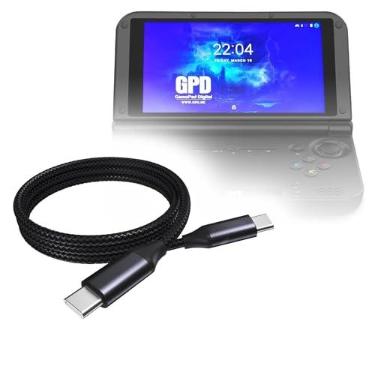 Imagem de Cabo GPD XD Plus, BoxWave [Cabo PD DirectSync (90 cm) – USB-C para USB-C (100 W)] Cabo de carregamento e sincronização tipo C trançado de 0,9 m para GPD XD Plus – Preto