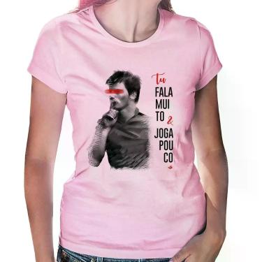 Imagem de Baby Look Fala muito & Joga pouco - Foca na Moda, Rosa bebê, M