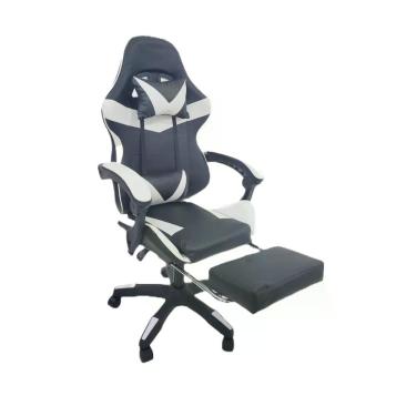 Imagem de Cadeira Gamer Stillus Ergonômica Oficial Apoio De Pés Preta / Branca