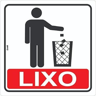 Imagem de Placa de Aviso Jogue Lixo no Cesto Tamanho:15X15CM