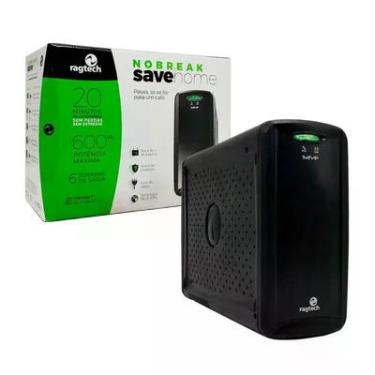 Imagem de Nobreak Ragtech Full Black, 600VA, 6 Tom, Troca Bateria, Save Home, STD, TI - 4114