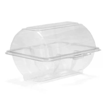 Imagem de Embalagem Plástica G23 para 3 Donuts com Tampa 900ML Transparente Galvanotek