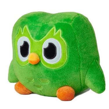 Imagem de Pelúcia Duolingo Verde Coruja Duo Boneco Fofo e Macio para Crianças