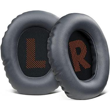Imagem de SOULWIT Almofadas de Substituição Profissional para JBL Quantum 100 (Q100) Fones de Ouvido, Quantum 350 (Q350), Almofadas Auriculares com Espuma de Alta Densidade, Couro de Proteico - Titânio