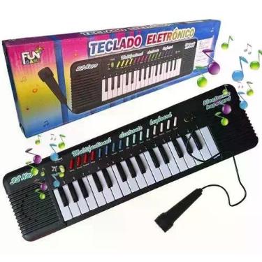 Imagem de Teclado Com Microfone Piano Infantil Brinquedo Musical - Fun Game