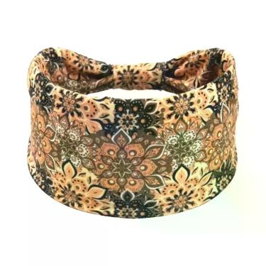 Imagem de Bandana Boho Mandala para Mulher - Faixa de Cabelo Elástica e Absorven