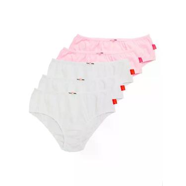 Imagem de Kit com 5 Calcinhas Infantil Sanny 212830, Branco, 12