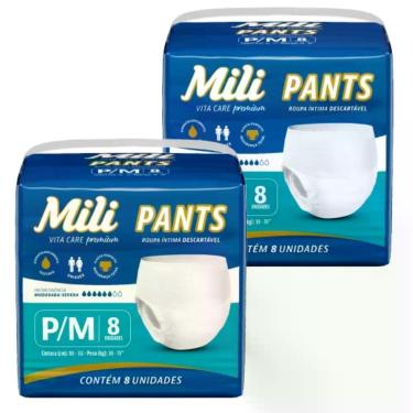 Imagem de Fralda Pants Adulto Mili Vita Care Premium P/M com 16 Unidades (2 Paco