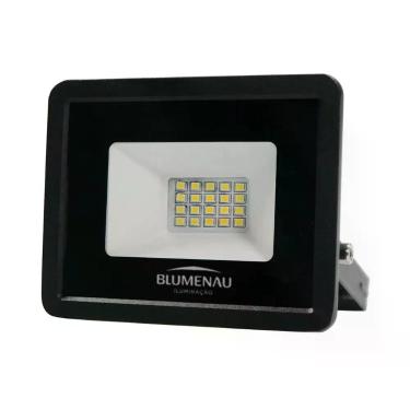 Imagem de Refletor Blumenau De Led Slim 20w Preto Bivolt 6500k Luz Fria