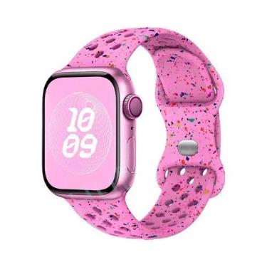 Imagem de Pulseira De Borracha Colorida Para Apple Watch Band 44mm 45mm 46mm 49m