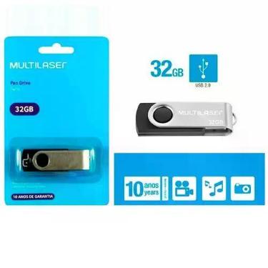 Imagem de Pen drive 32 gb twist preto usb 2.0 pd589 multilaser, 32GB