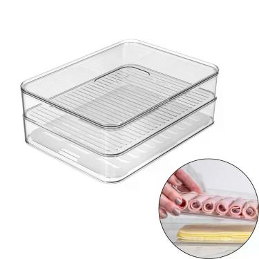Imagem de Porta Frios Duplo Transparente Organizador Linha Clear Fresh Ou Gelade