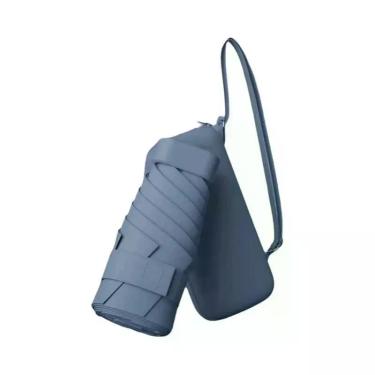 Imagem de Guarda-Chuva Compacto Preto Portátil De Cinco Dobras Com Proteção UV, 