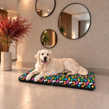 Imagem de Cama Pet Tamanho G - 70 x 58 cm - Colchonete Macio Para Cachorro ou Gato Caminha Pet Lavável com Ziper