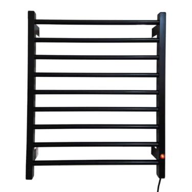 Imagem de Toalheiro elétrico grande em alumínio, preto, branco e prata(220V,Preto)