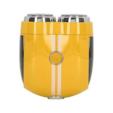 Imagem de Mini Barbeador Elétrico de Barba, Aparador de Barba Pequeno Tipo C, Carregamento de Liga de Zinco, Rede Curvada Molhada e Seca, Uso Duplo para Namoro (Amarelo)